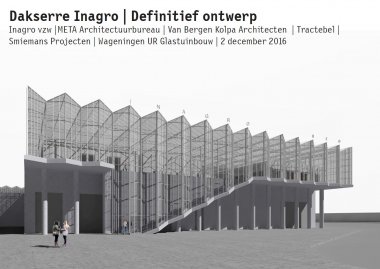foto Construction of innovative rooftop greenhouse Agrotopia can start